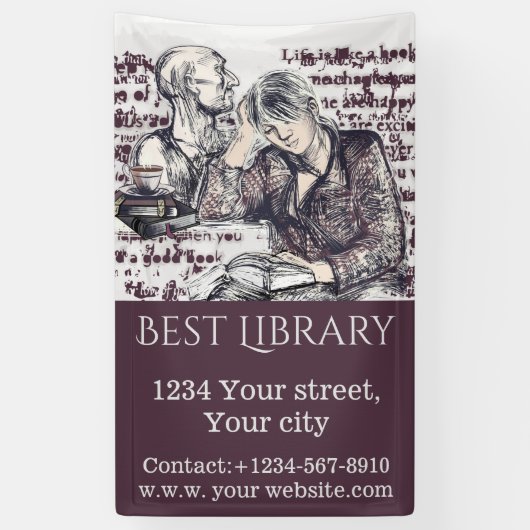 女の子読は本だ 横断幕 (縦)