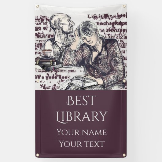 女の子読は本だ 横断幕 (縦)