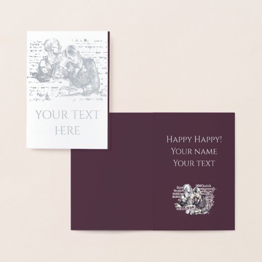 女の子読は本だ 箔カード (ディスプレー)