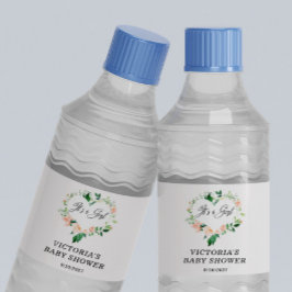 女の子赤面ピンクの赤ちゃんシャワー ペットボトルラベル