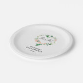 女の子赤面ピンクの赤ちゃんシャワー ペーパープレート (アングル)