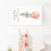 女の子赤面ピンクバルーン赤ちゃんシャワーへようこそ 横断幕 (インサイチュ)