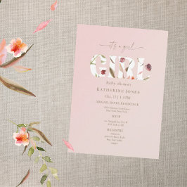 女の子赤面秋ベビーシャワーII 招待状