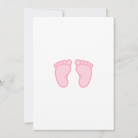 女の子足初めておばあちゃんの赤ちゃんシャワー 招待状 (裏面)