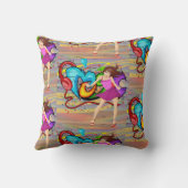 女の子踊りミュージックグラフィティウォールバックグラウンド4 クッション (裏面)