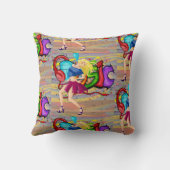 女の子踊りミュージックグラフィティウォールバックグラウンド5 クッション (裏面)