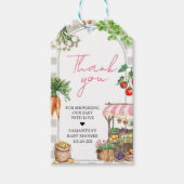 女の子農家市場地元で育ったメッセージカード ギフトタグ (正面)