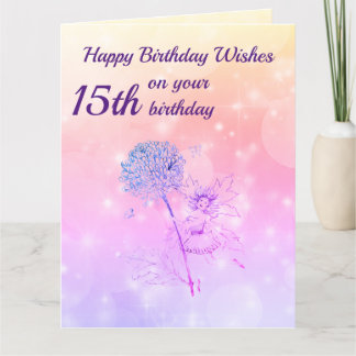 女の子達が15回目の誕生日挨拶 カード