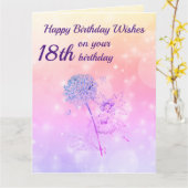 女の子達が18誕生日挨拶 カード (黄色い花)