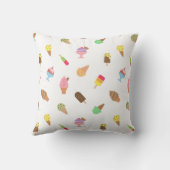 女の子部屋のための甘くカラフルなアイスクリームパターン クッション (裏面)