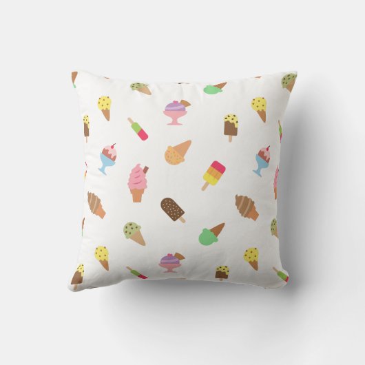女の子部屋のための甘くカラフルなアイスクリームパターン クッション (裏面)