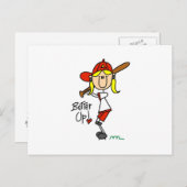 女の子野球のTシャツとギフトを飾る ポストカード (正面/裏面)