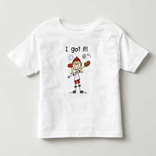 女の子野球得I Itシャツとギフト トドラーTシャツ (正面)