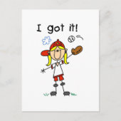 女の子野球得I Itシャツとギフト ポストカード (正面)