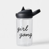 女の子集団かわいいフェミモダンニストの女の子パワースクリプト ウォーターボトル (左面)