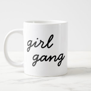 女の子集団かわいいフェミモダンニストの女の子パワースクリプト ジャンボコーヒーマグカップ