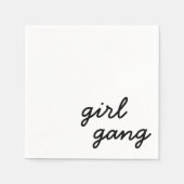 女の子集団かわいいフェミモダンニストの女の子パワースクリプト スタンダードカクテルナプキン (正面)