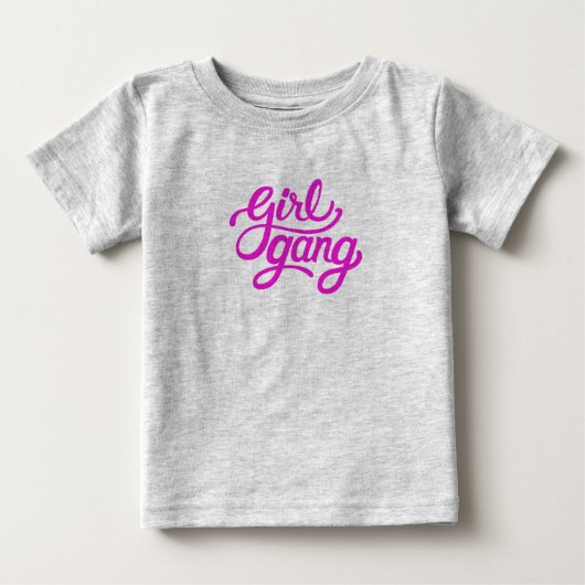 女の子集団ピンク ベビーTシャツ (正面)
