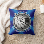 女の子青い年長夜バスケットボールのギフトのアイディア クッション (ブランケット)