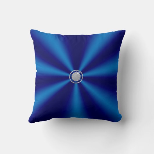 女の子青い年長夜バスケットボールのギフトのアイディア クッション (裏面)