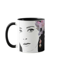 女の子顔カスタマイズ可能なフローラファッションイラストレーション