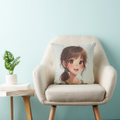 女の子顔枕 クッション (椅子)