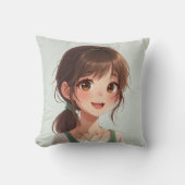 女の子顔枕 クッション (正面)