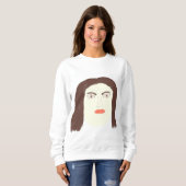 女の子顔絵画抽象芸術芸術 スウェットシャツ (正面フル)