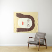 女の子顔絵画抽象芸術芸術 タペストリー (インサイチュ(横))