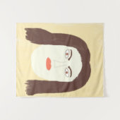 女の子顔絵画抽象芸術芸術 タペストリー (正面(横))