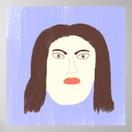 女の子顔絵画抽象芸術芸術 ポスター