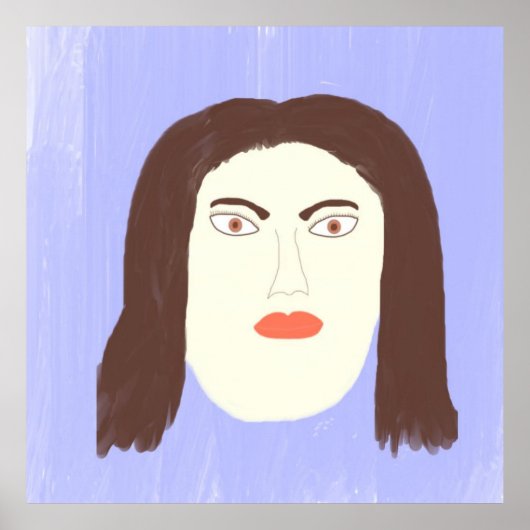 女の子顔絵画抽象芸術芸術 ポスター (正面)
