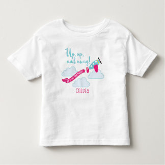女の子飛行機誕生日Tシャツ トドラーTシャツ