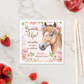 女の子馬の誕生日パーティーペーパーナプキン スタンダードカクテルナプキン (インサイチュ)