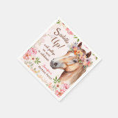 女の子馬の誕生日パーティーペーパーナプキン スタンダードカクテルナプキン (角)