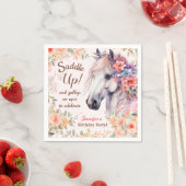 女の子馬の誕生日パーティーペーパーナプキン スタンダードカクテルナプキン (インサイチュ)