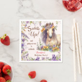 女の子馬の誕生日パーティーペーパーナプキン スタンダードカクテルナプキン (インサイチュ)