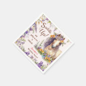 女の子馬の誕生日パーティーペーパーナプキン スタンダードカクテルナプキン (角)