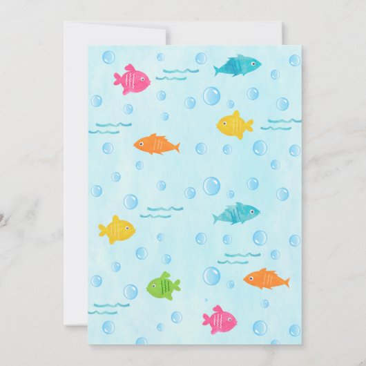 女の子魚釣り誕生日招待状第2位3位4位 招待状 (裏面)