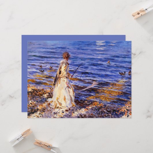女の子魚釣り(by John Singer Sargent) カード (正面/裏面インサイチュ)