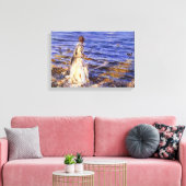 女の子魚釣り(by John Singer Sargent) キャンバスプリント (インサイチュ (リビング))