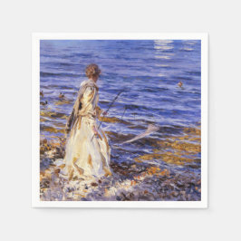 女の子魚釣り(by John Singer Sargent) スタンダードカクテルナプキン