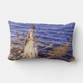 女の子魚釣り(by John Singer Sargent) ランバークッション (裏面)