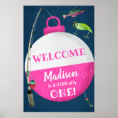 女の子魚釣りO-FISH-ally誕生日へようこそ ポスター (正面)