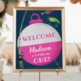 女の子魚釣りO-FISH-ally誕生日へようこそ ポスター