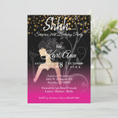 女の子00th誕生日パーティーお祝い- Pink Invite 招待状 (スタンド正面)