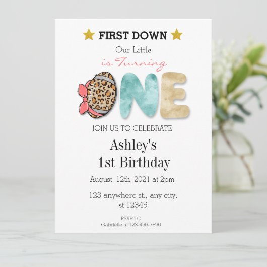 女の子1年目の記念 招待状 (スタンド正面)