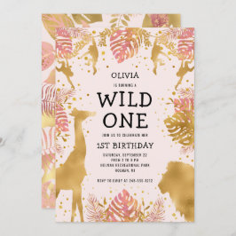 女の子1日ピンクジャングルサファリ 招待状