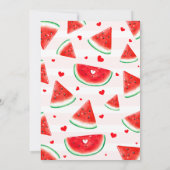 女の子1歳の誕生日ワンインメロンファースト誕生日 招待状 (裏面)