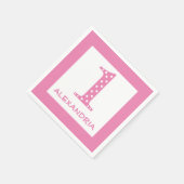 女の子1歳の誕生日 スタンダードカクテルナプキン (角)